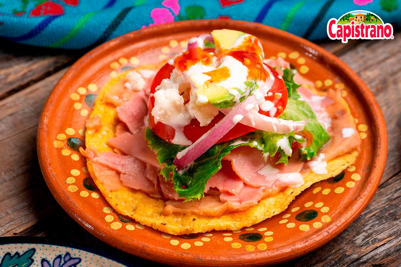 The head cheese ham tostada: A mexican appetizer that remind us our family costumes